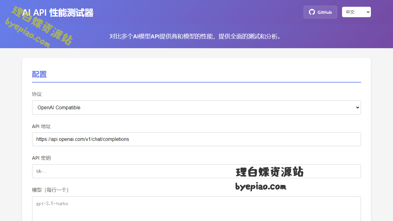 AIAPI性能测试器分析工具界面