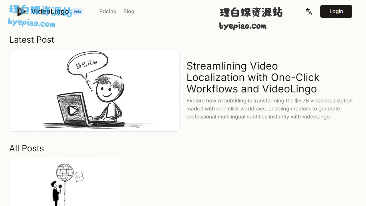Blog|VideoLingo学习平台界面