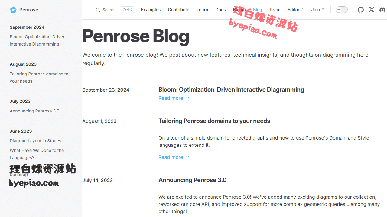PenroseBlog|Penrose学习平台界面
