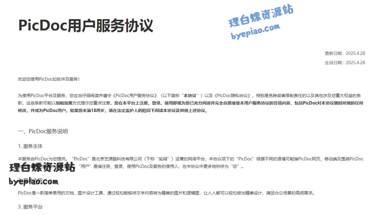 PicDoc-AI文本转视觉工具1秒生成AI工具界面