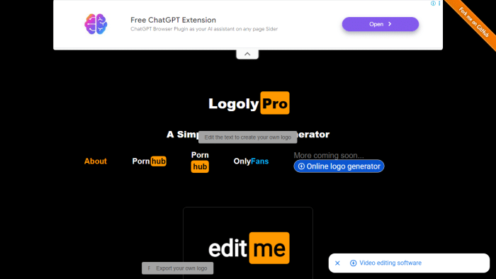 LogolyPro：免费在线P站风格Logo生成器，助你轻松打造吸睛品牌标识-理白嫖资源站