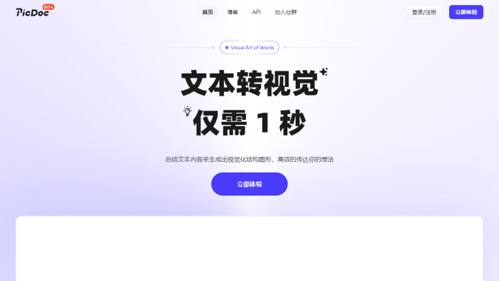 PicDoc：AI赋能，一秒将文字转化为专业可视化图表，告别繁琐设计！-理白嫖资源站