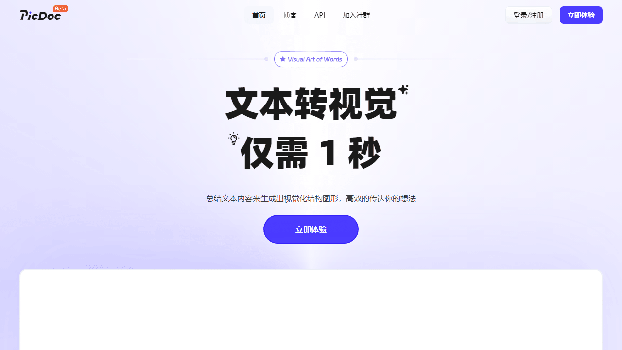 PicDoc：AI赋能，一秒将文字转化为专业可视化图表，告别繁琐设计！-理白嫖资源站
