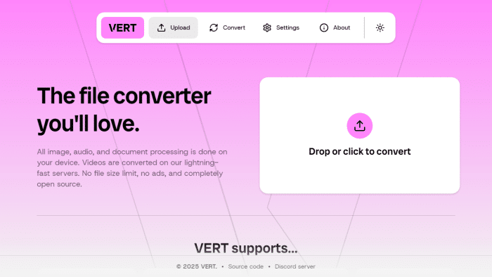 VERT.sh：免费开源的全能文件转换神器，隐私安全高效无极限！-理白嫖资源站
