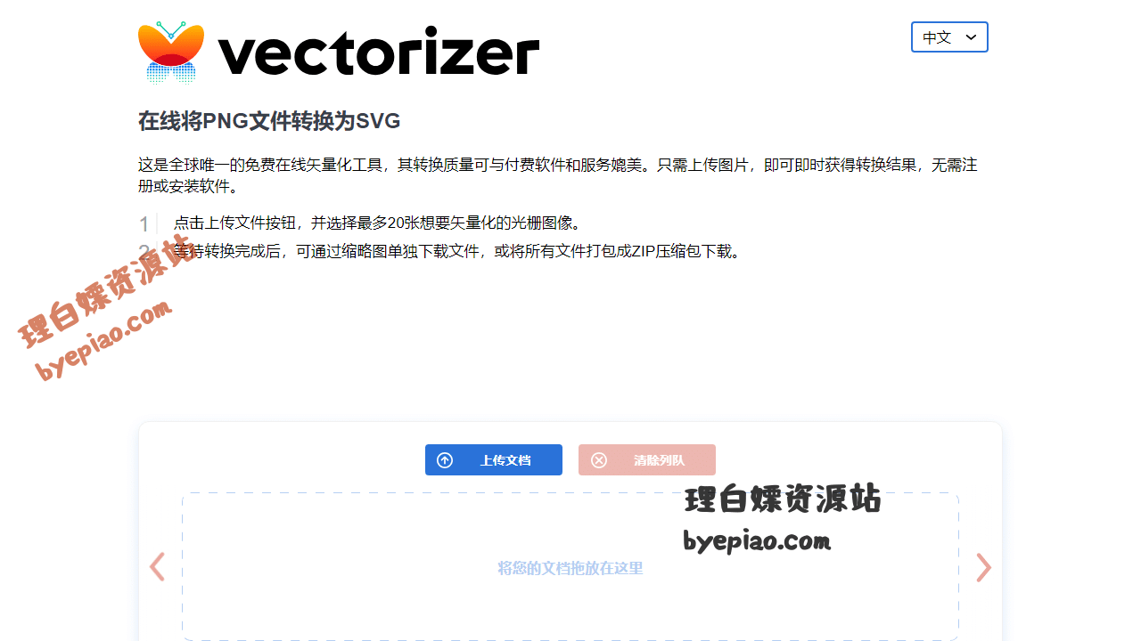 Vectorizer–免费图像矢量化转换工具界面