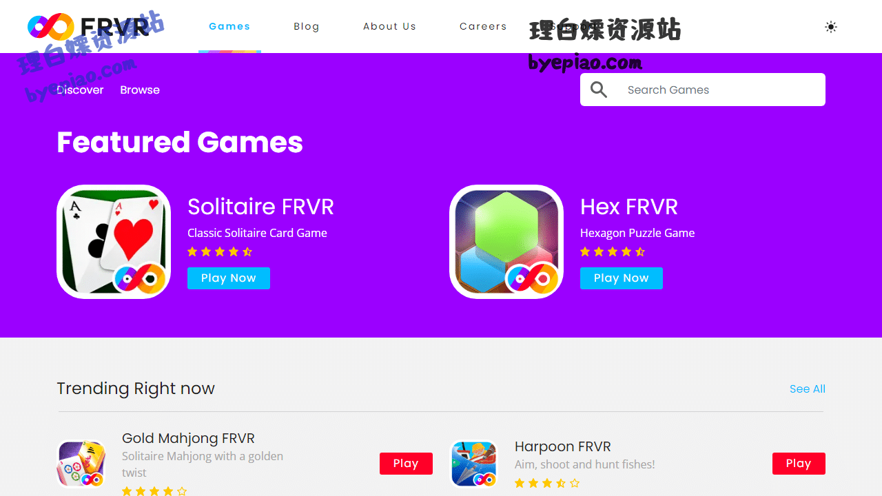 FRVR-Freeonlinegames娱乐平台界面