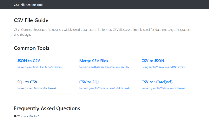 CSV在线转换神器：JSON转CSV、多文件合并与格式互转，高效处理数据！-理白嫖资源站