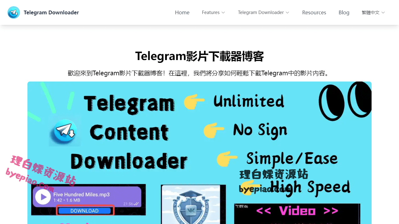 Telegram影片下載器-下載高品質的转换工具界面