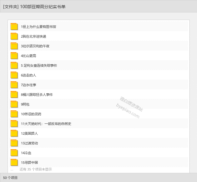 100部豆瓣高分纪实书单 - 理白嫖资源站-音乐资源专区论坛-免费资源分享-理白嫖资源站